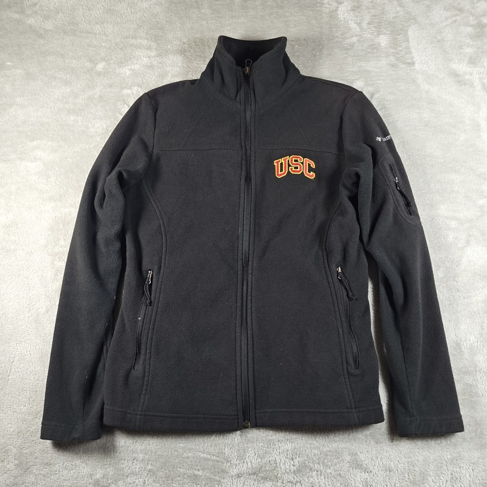 Columbia Jacket Mens Small Black USC Trojans Give & Go Full Zip Fleece